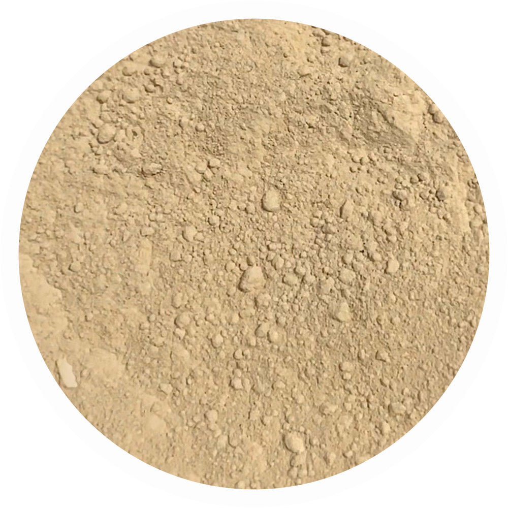 Light golden brown mineral foundation shade Faith 3.0 by Adorned with Grace for warm golden undertone skin