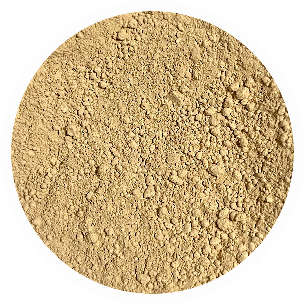 Light medium golden brown mineral foundation shade Faith 3.5 by Adorned with Grace for warm golden undertone skin