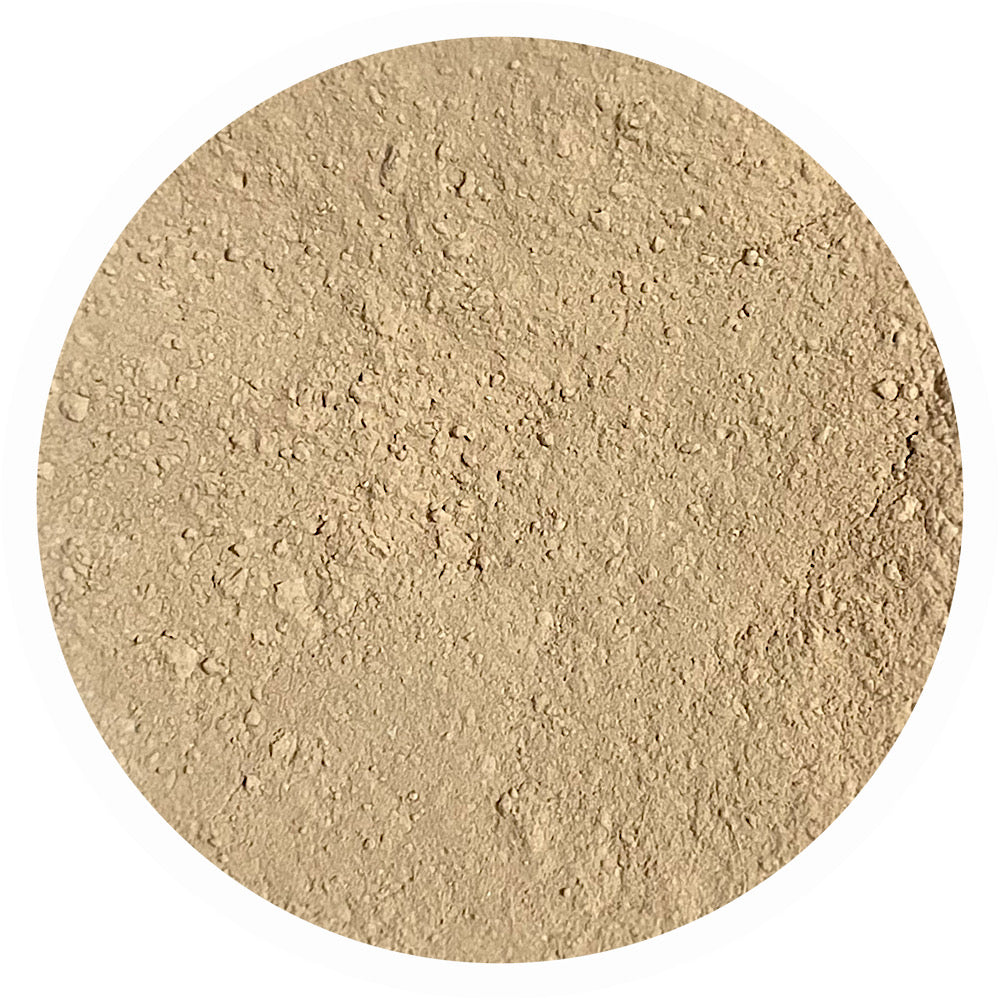 Light medium neutral olive mineral foundation shade Peace 3.5 by Adorned with Grace for muted olive undertone skin
