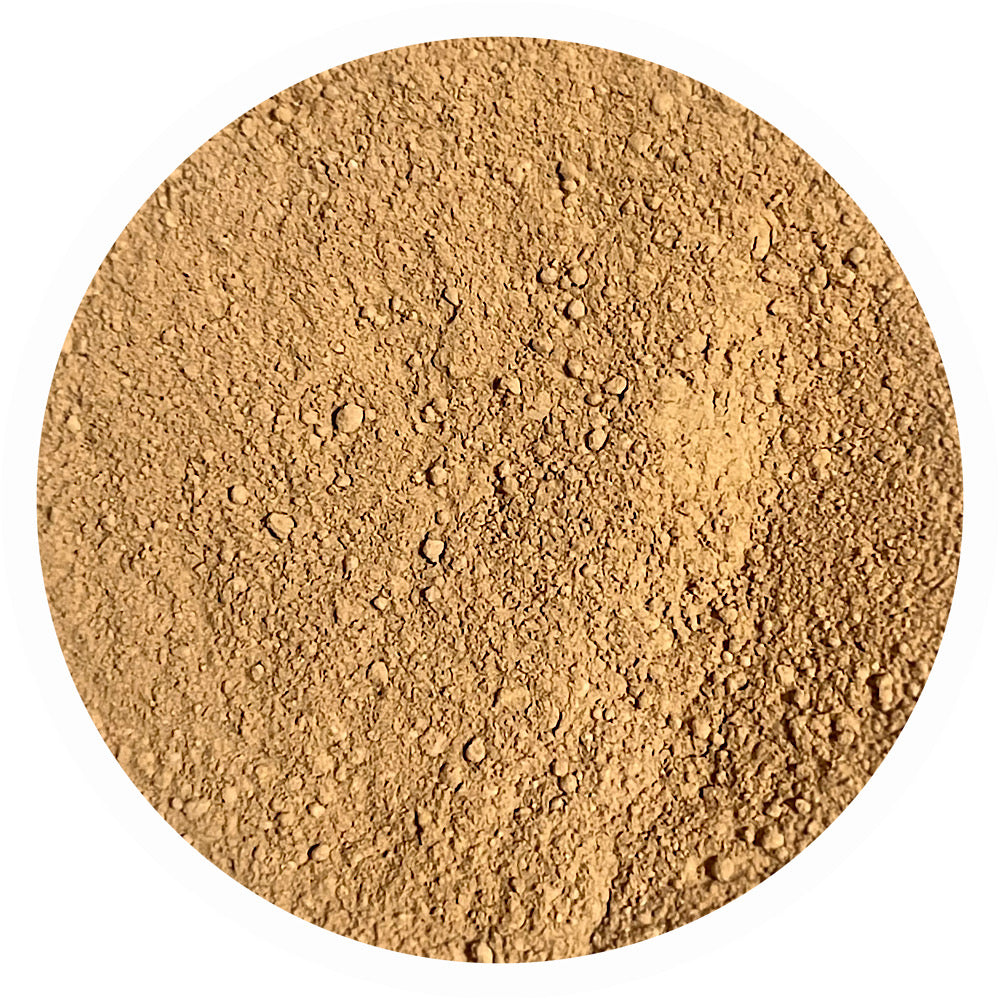 Medium tan peach olive golden mineral foundation shade Grace 4.5 by Adorned with Grace for warm olive golden undertone skin