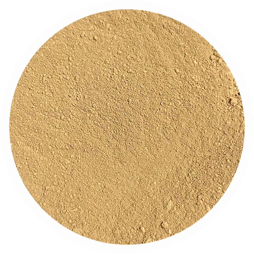 Medium yellow peach mineral foundation shade Love 4.0 by Adorned with Grace for yellow undertone skin with subtle peach warmth