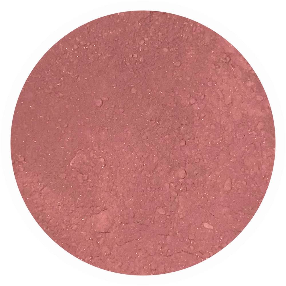 Curious mineral blush neutral mauve shimmer clean vegan highly pigmented blush adorned with Grace